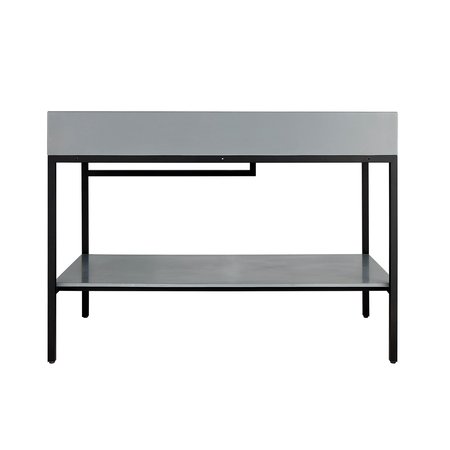 Anzzi Siena 48 in. Console Sink in Matte Black with Matte Grey Counter Top CS-FGC002-MB